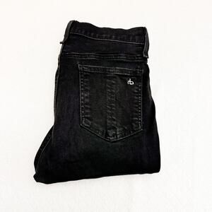 Rag & Bone Black Skinny Jeans White Side Racing Stripes Size 27